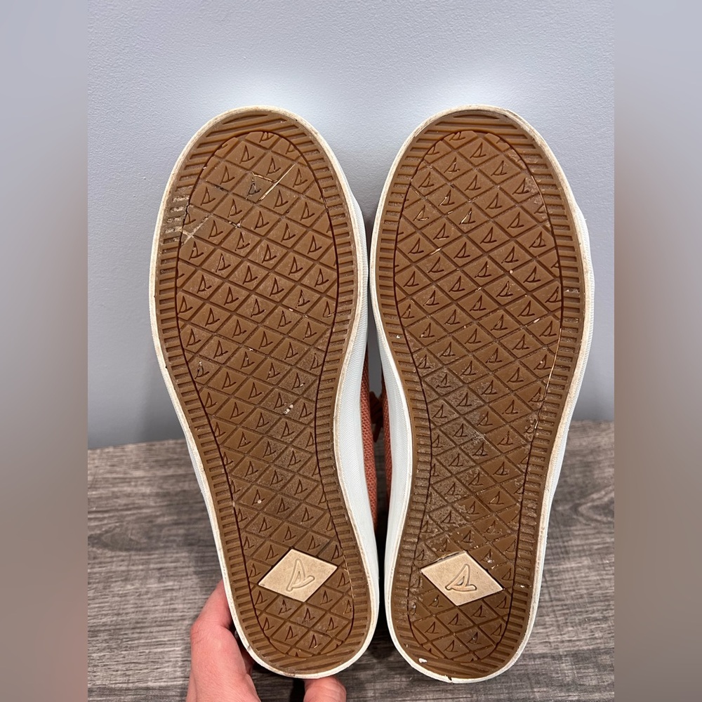 Sperry Coral Canvas Boat Shoes with Tan Laces - Picture 8 of 8